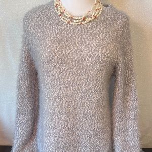 Soft and cozy light grey long sleeve sweater top